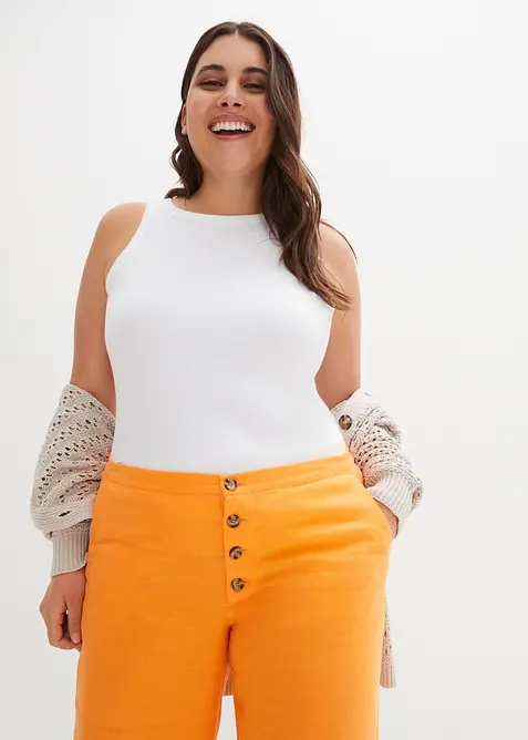 Pantalon palazzo en lin mélangé, bonprix