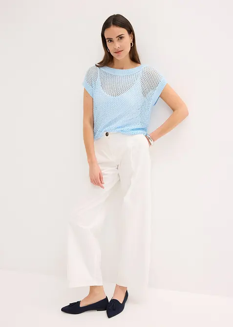 Pull en grosse maille ajourée avec fil brillant, bonprix