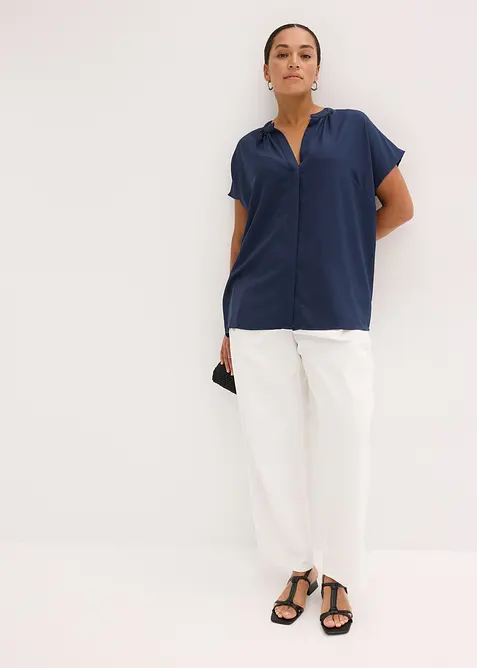 Chemisier manches courtes boutonnage invisible, bonprix