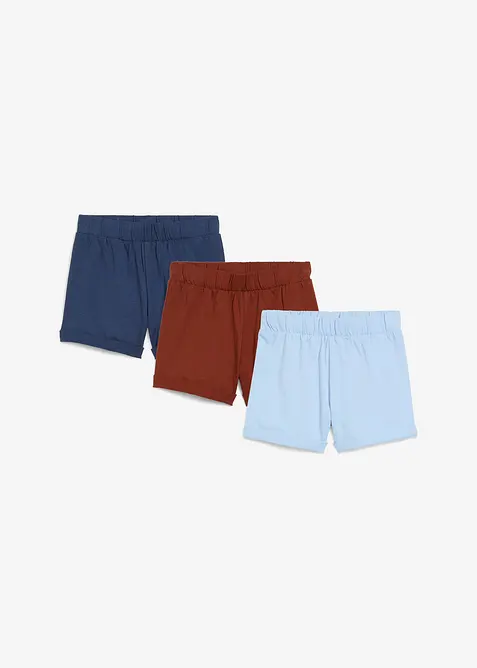 Lot de 3 shorts bébé en jersey 100% coton, bonprix
