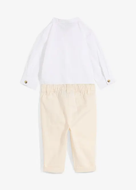 Body chemise et pantalon chino 100% coton (ens. 2 pces), bonprix