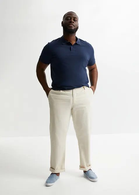 Pantalon jogger droit en lin mélangé, loose, bonprix