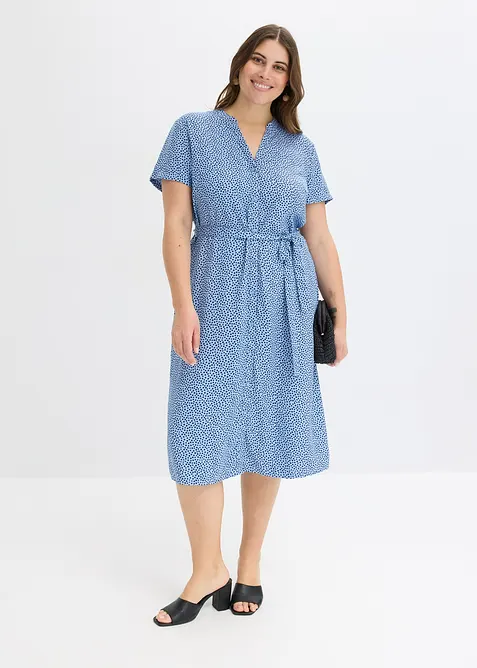 Robe-chemise &agrave; pois, bonprix