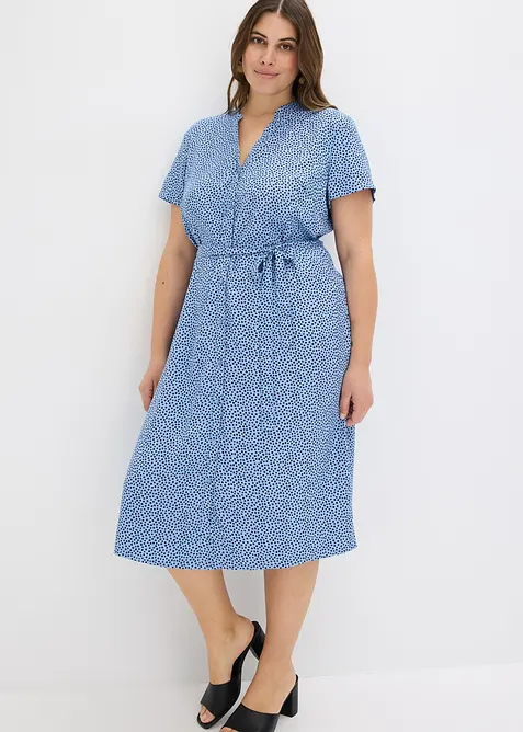 Robe-chemise &agrave; pois, bonprix