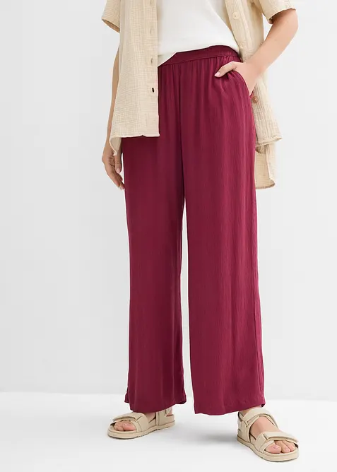 Pantalon palazzo en viscose douce, bonprix