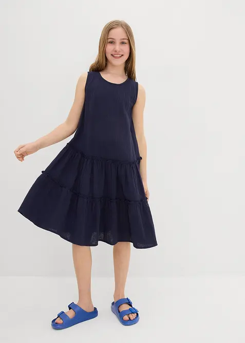 Robe midi en gaze de coton légère, bonprix