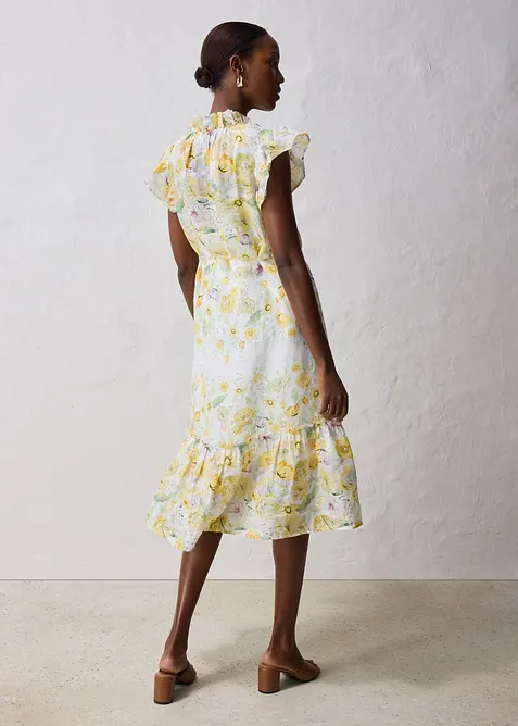 Robe longue en ramie avec un bel imprimé floral, bonprix