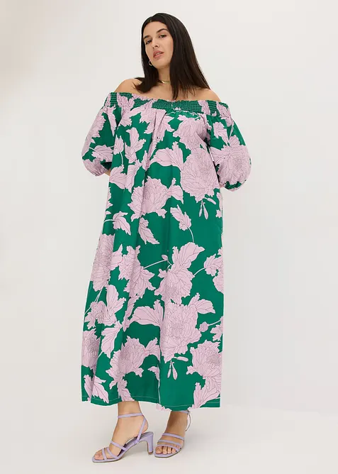 Robe col Bardot 100% coton, bonprix