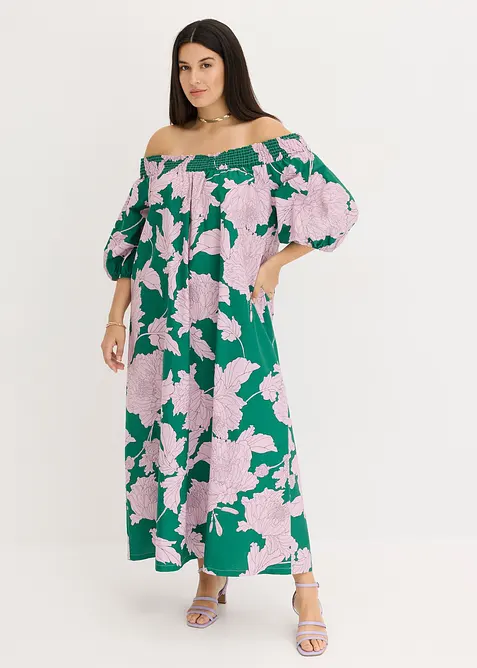 Robe col Bardot 100% coton, bonprix