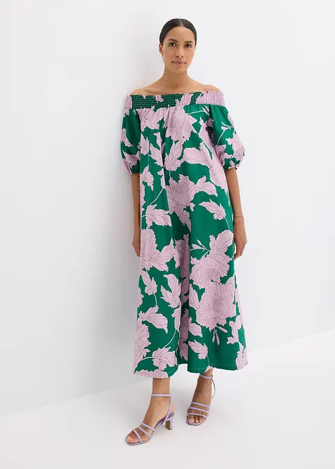 Robe col Bardot 100% coton, bonprix