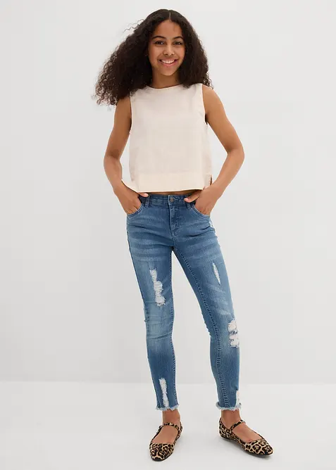 Blouse sans manches en lin mélangé rafraîchissant, bonprix