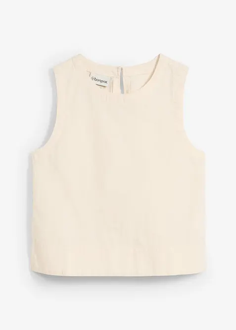 Blouse sans manches en lin mélangé rafraîchissant, bonprix