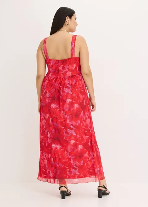 Robe longue en doux mesh imprimé, bonprix