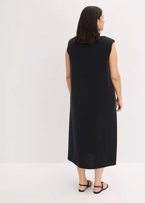 Robe en jersey piqu&eacute; de viscose avec &eacute;paulettes, bonprix