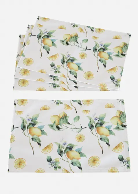 Set de table (4&nbsp;pces) &agrave; imprim&eacute; citron, bonprix