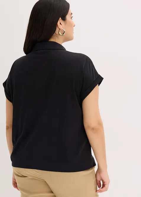 Polo en maille piqu&eacute;e de viscose avec empi&egrave;cement en dentelle, bonprix