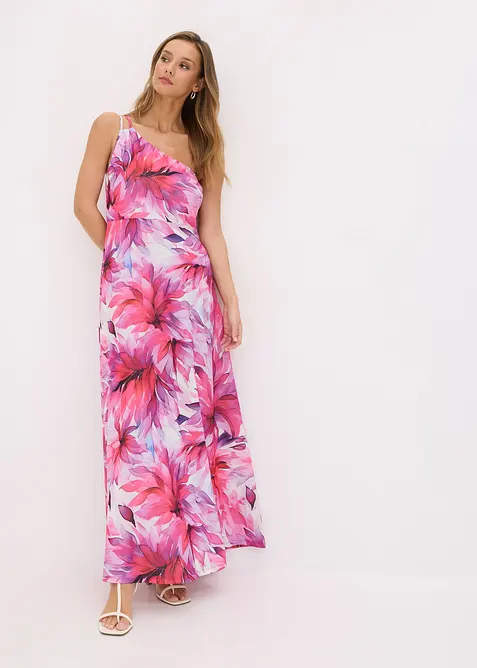 Robe une épaule en crêpe texturé, bonprix