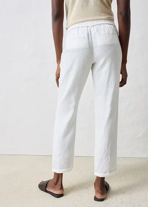 Pantalon taille élastiquée 100 % lin, bonprix