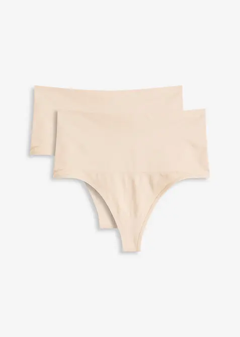 Lot de 2 strings sculptants sans coutures, maintien léger, bonprix