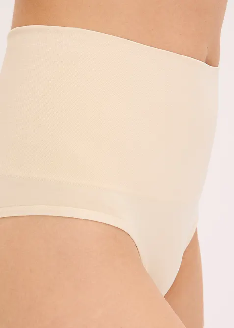 Lot de 2 slips sculptants sans coutures, maintien mod&eacute;r&eacute;, bonprix