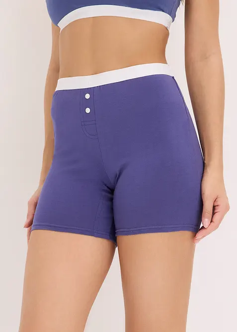 Lot de 4 boxers femme coton mi-longs, bonprix
