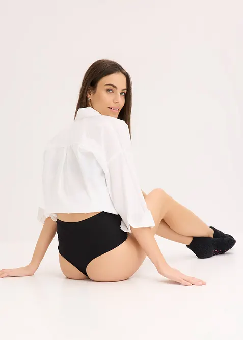 Lot de 4 strings taille haute coton, bonprix