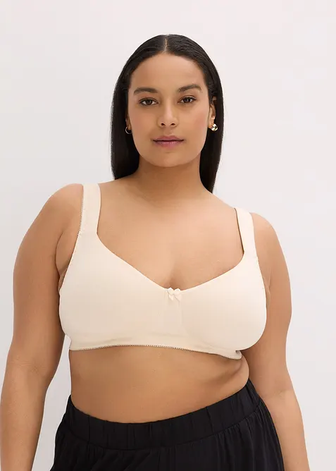 Lot de 2 soutiens-gorge coton moulés, non rembourrés, sans armatures, bonprix