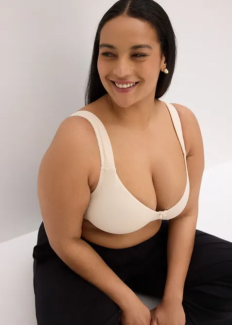 Lot de 2 soutiens-gorge coton moulés, non rembourrés, sans armatures, bonprix