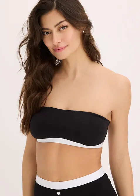 Lot de 2 soutiens-gorge bandeau coton, bonprix