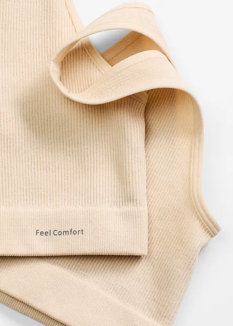 Brassière côtelée sans couture Feel Comfort, bonprix