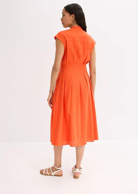 Robe midi légère en lin mélangé, bonprix