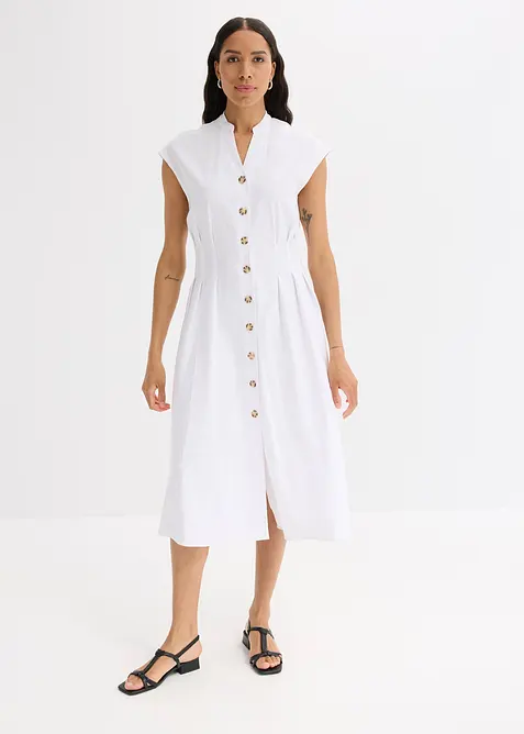 Robe midi légère en lin mélangé, bonprix