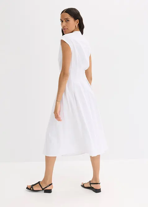 Robe midi légère en lin mélangé, bonprix