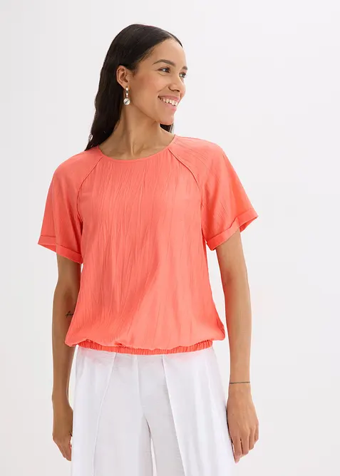 Blouse manches courtes en viscose mélangée, bonprix