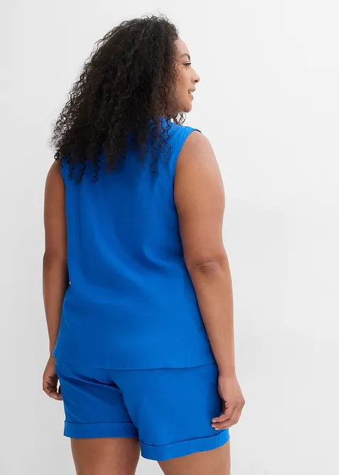 Blouse sans manches en lin mélangé, bonprix