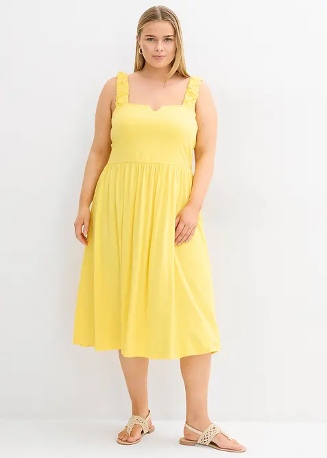 Robe légèrement évasée en jersey coton et viscose, bonprix