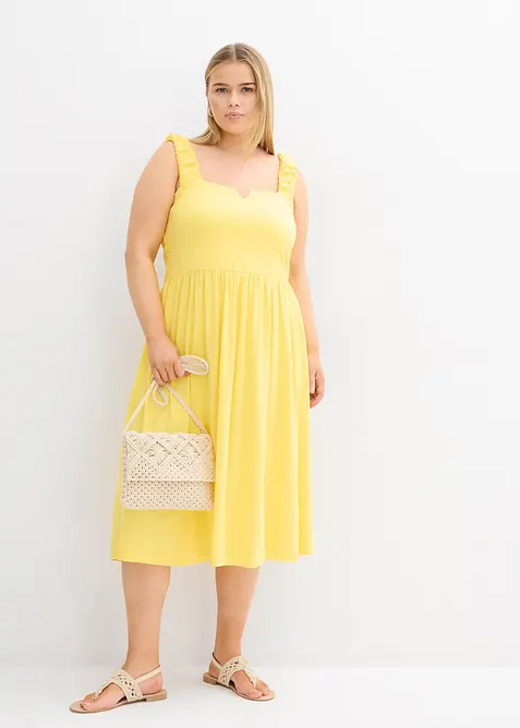 Robe légèrement évasée en jersey coton et viscose, bonprix