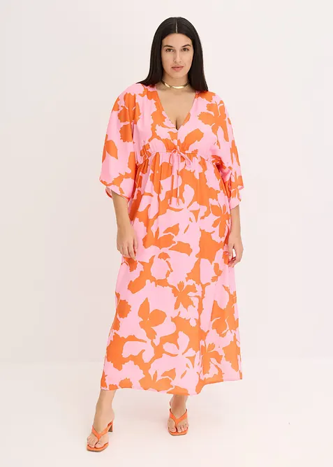 Robe longue en satin fluide, bonprix