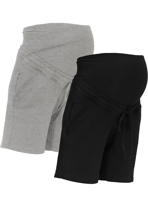 Lot de 2 bermudas de grossesse en molleton doux, bonprix