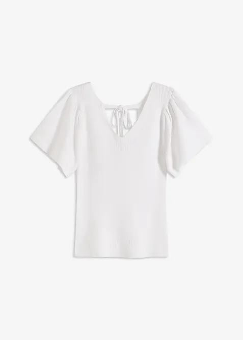 Pull côtelé en viscose mélangée, bonprix