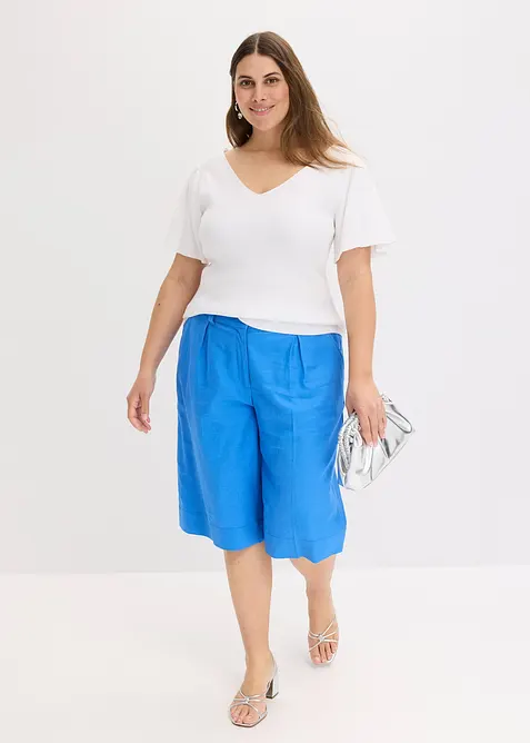 Pull côtelé en viscose mélangée, bonprix