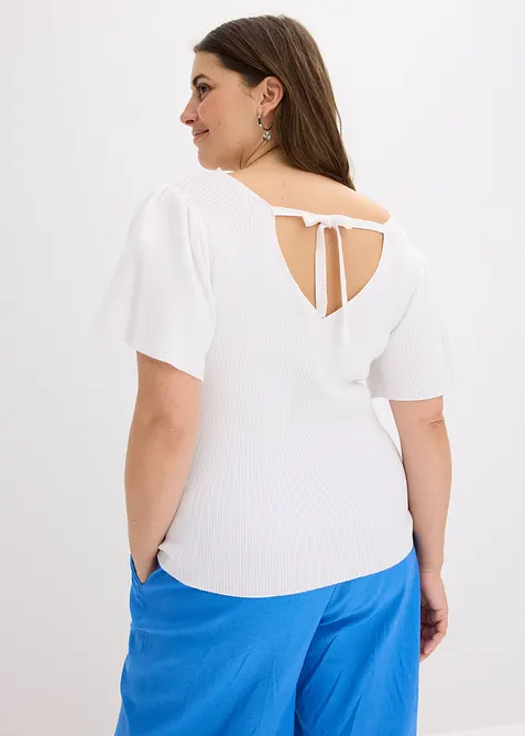 Pull côtelé en viscose mélangée, bonprix