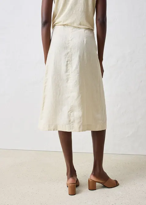 Jupe portefeuille 100 % lin, bonprix