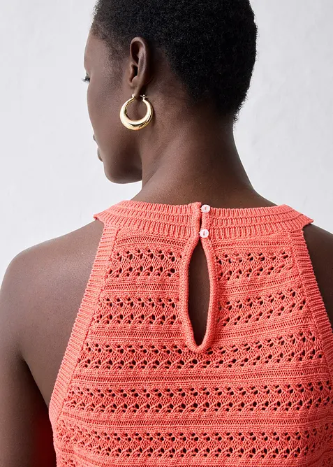 Top en maille ajourée avec lin, bonprix