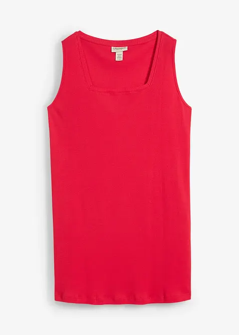 Long débardeur côtelé 100% coton, bonprix