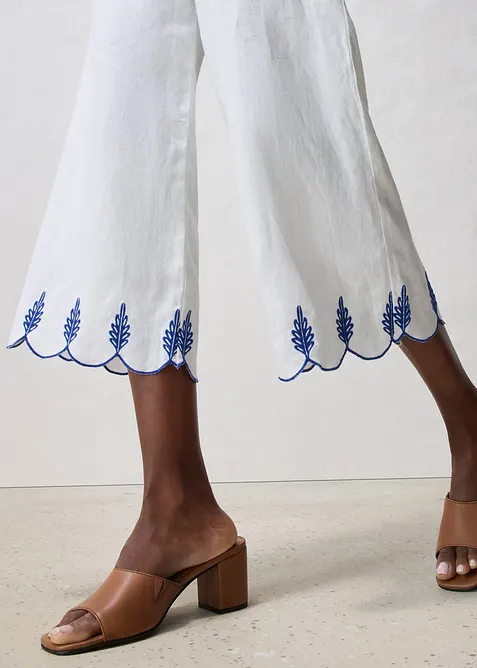 Jupe-culotte en lin avec ceinture (ens. 2 pces), bonprix