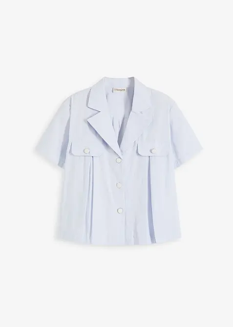Chemisier cropped à manches courtes en popeline de coton, bonprix