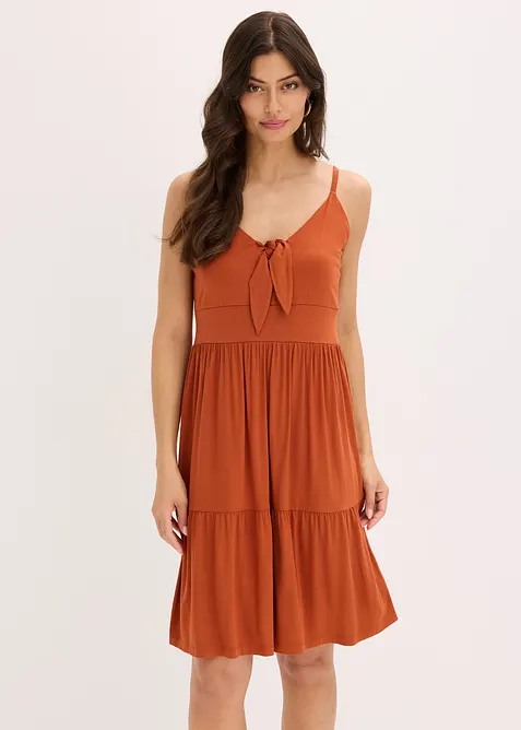 Robe à bretelles et détail noué, bonprix