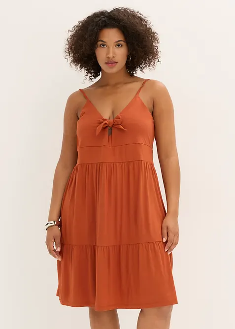 Robe à bretelles et détail noué, bonprix