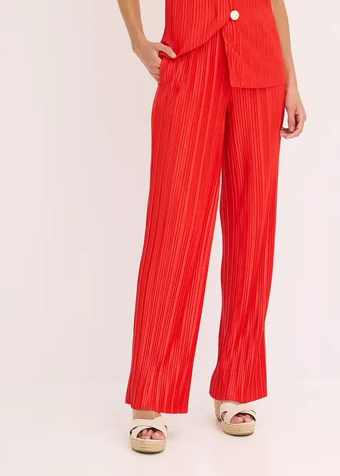 Pantalon en jersey plissé, bonprix